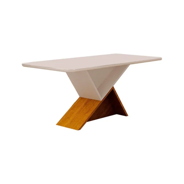 Conjunto Sala de Jantar Mesa 160cm 6 Cadeiras Pérola Leifer Freijó/Off White - Image 6