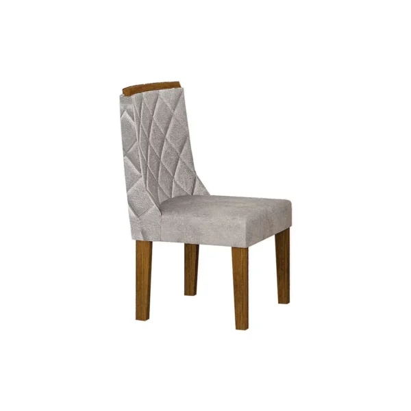 Conjunto Sala de Jantar Mesa 160cm 6 Cadeiras Pérola Leifer Freijó/Off White - Image 2