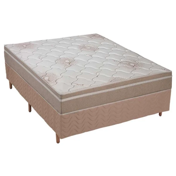 Colchão Polar D45 Pérola Premium Red+Cama Box Casal 138