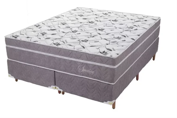 Cama Box Casal Queen Mola Ensacada Altura Colchão 28cm Sporting - Colchões Polar - Image 6