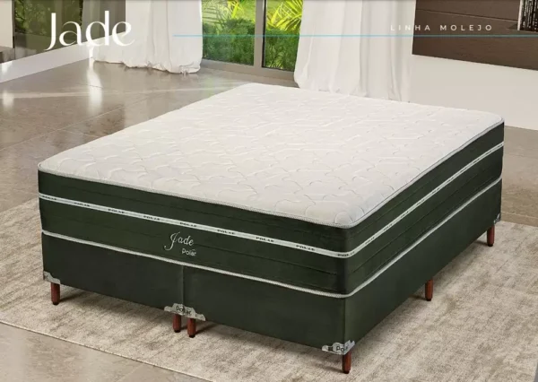 Cama Box Casal King Mola Ensacada Altura Colchão 36cm Jade - Colchões Polar - Image 2