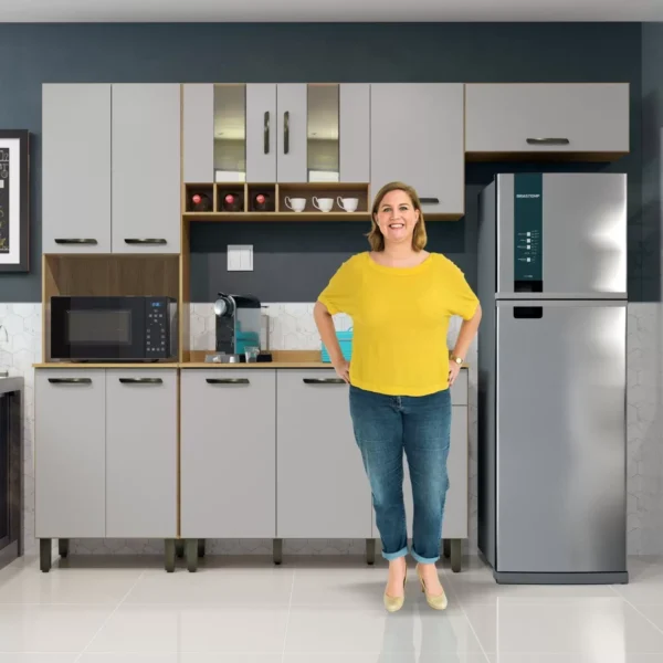 Cozinha Compacta 4 Peças Zafira Cinamomo/Off White - Valdemóveis - Image 3