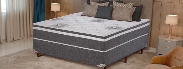 Colchão Polar D33 Pérola Premium Preto+Cama Box Casal 138 - Image 2