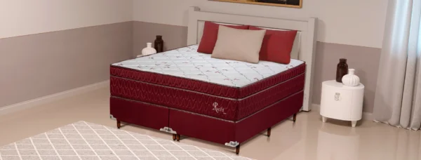 Cama Box Casal Queen Mola Ensacada Altura Colchão 30cm Rubi - Colchões Polar