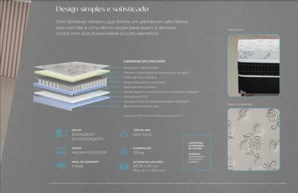 Cama Box Casal Queen Mola Ensacada Alt Colchão 28cm Diamond - Colchões Polar - Image 6