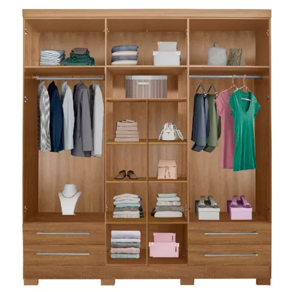 Guarda Roupa Santiago 6 Portas Rud Rack Mel - Image 2