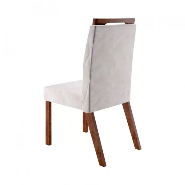 Conjunto Sala de Jantar Mesa Tampo MDF/Vidro e 6 Cadeiras Esmeralda Leifer Ypê - Image 4