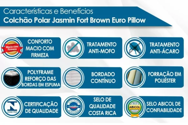 Conjunto Colchão Polar Gold Jasmim + Cama Bege 138 - Image 4