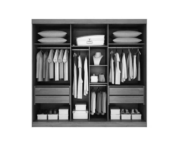 Guarda Roupa San Marino Premium 3 Portas 4 Gavetas C/Espelho Leifer - Image 4
