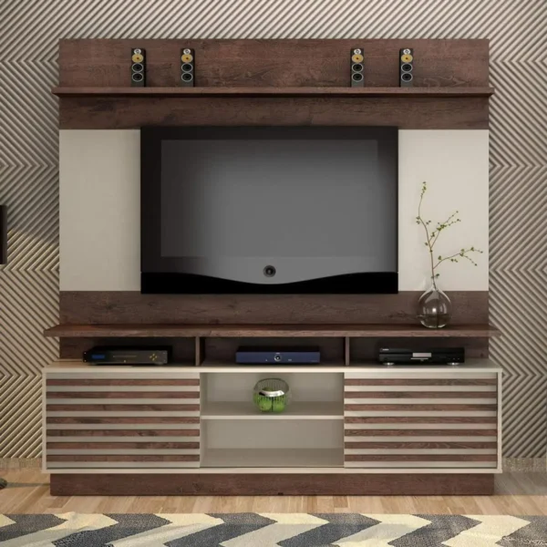 Estante home theater para tv até 60'' com suporte para tv, texas valdemóveis